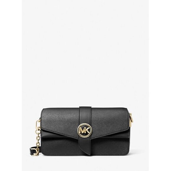 Michael Kors Greenwich Medium Leather Shoulder Bag - Picture 1 of 16
